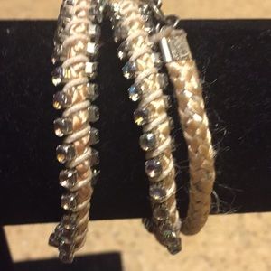 Rhinestone/silk Wrap around bracelet or Necklace✅